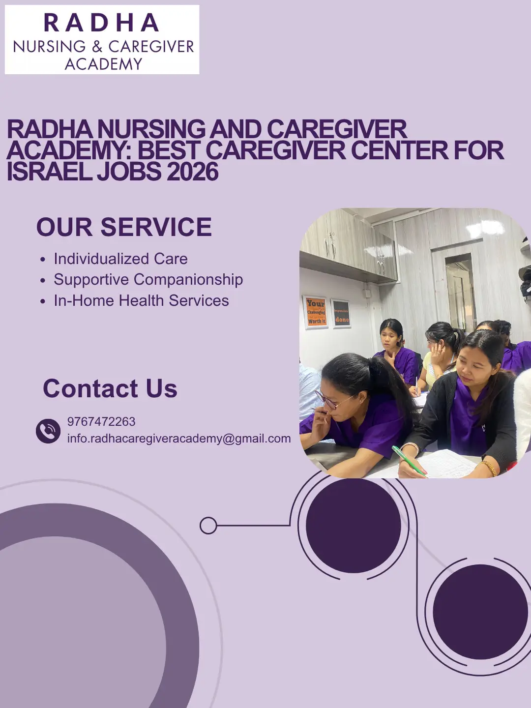 Radha Nursing and Caregiver Academy: Best Caregiver Center for Israel Jobs 2026